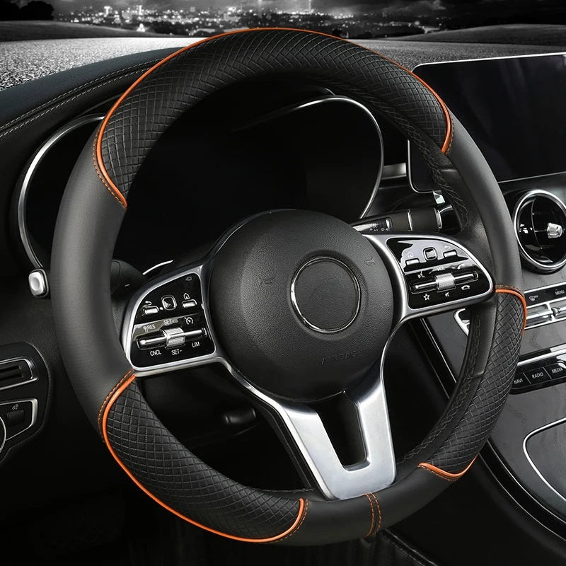 Textured Diamond Steering Wheel Cover | Anti Slip Surface Full Wrap Vehicle Use-Steering Wheel Cover-Homefinn