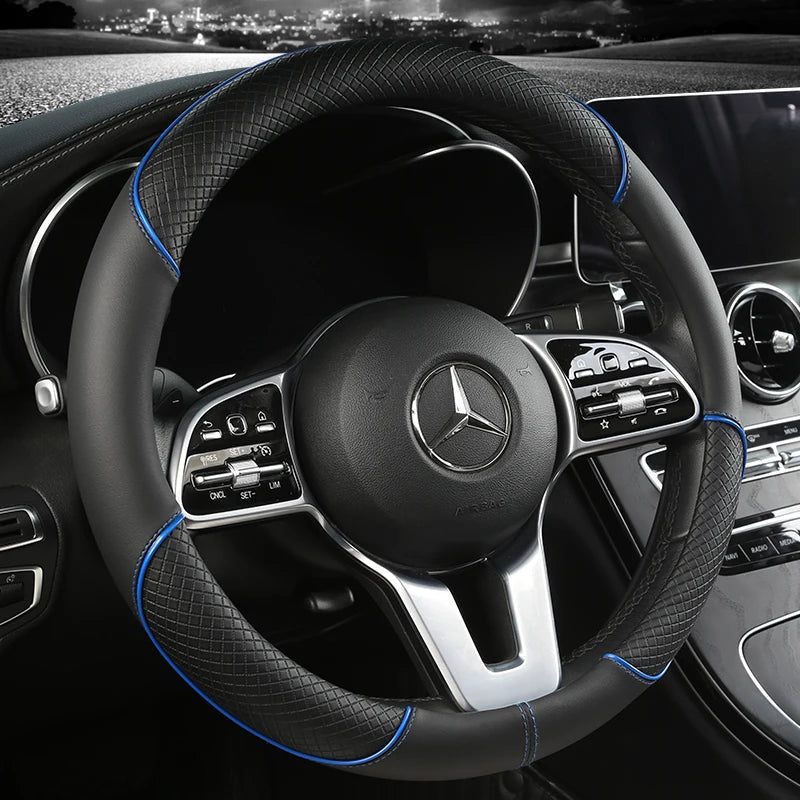 Textured Diamond Steering Wheel Cover | Anti Slip Surface Full Wrap Vehicle Use-Steering Wheel Cover-Homefinn