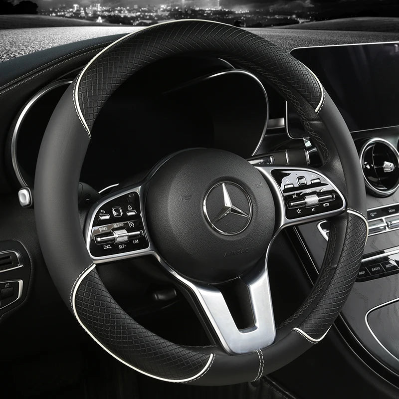 Textured Diamond Steering Wheel Cover | Anti Slip Surface Full Wrap Vehicle Use-Steering Wheel Cover-Homefinn
