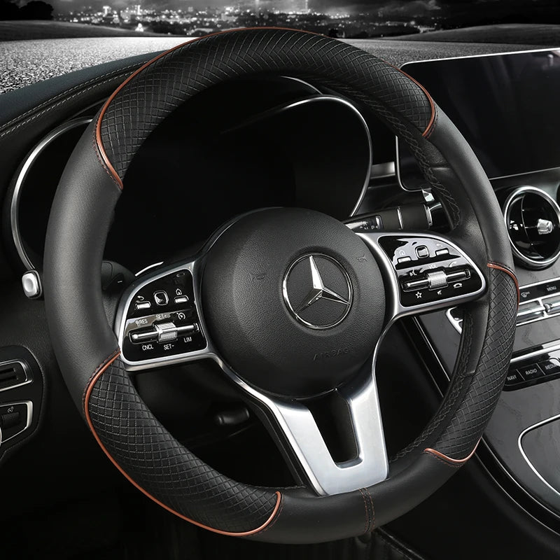 Textured Diamond Steering Wheel Cover | Anti Slip Surface Full Wrap Vehicle Use-Steering Wheel Cover-Homefinn