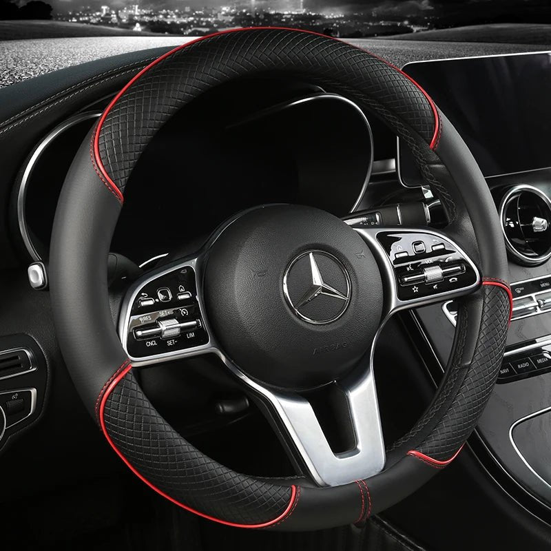 Textured Diamond Steering Wheel Cover | Anti Slip Surface Full Wrap Vehicle Use-Steering Wheel Cover-Homefinn