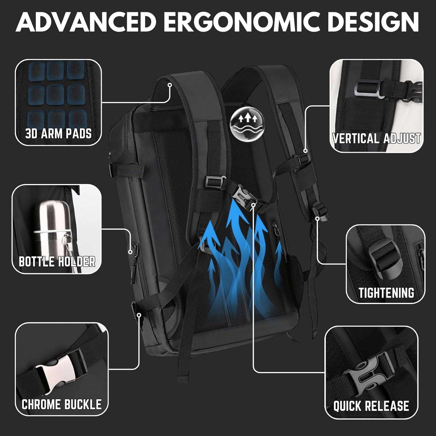 Travel Backpack | Expandable Carry On Backpack-Backpack-Homefinn
