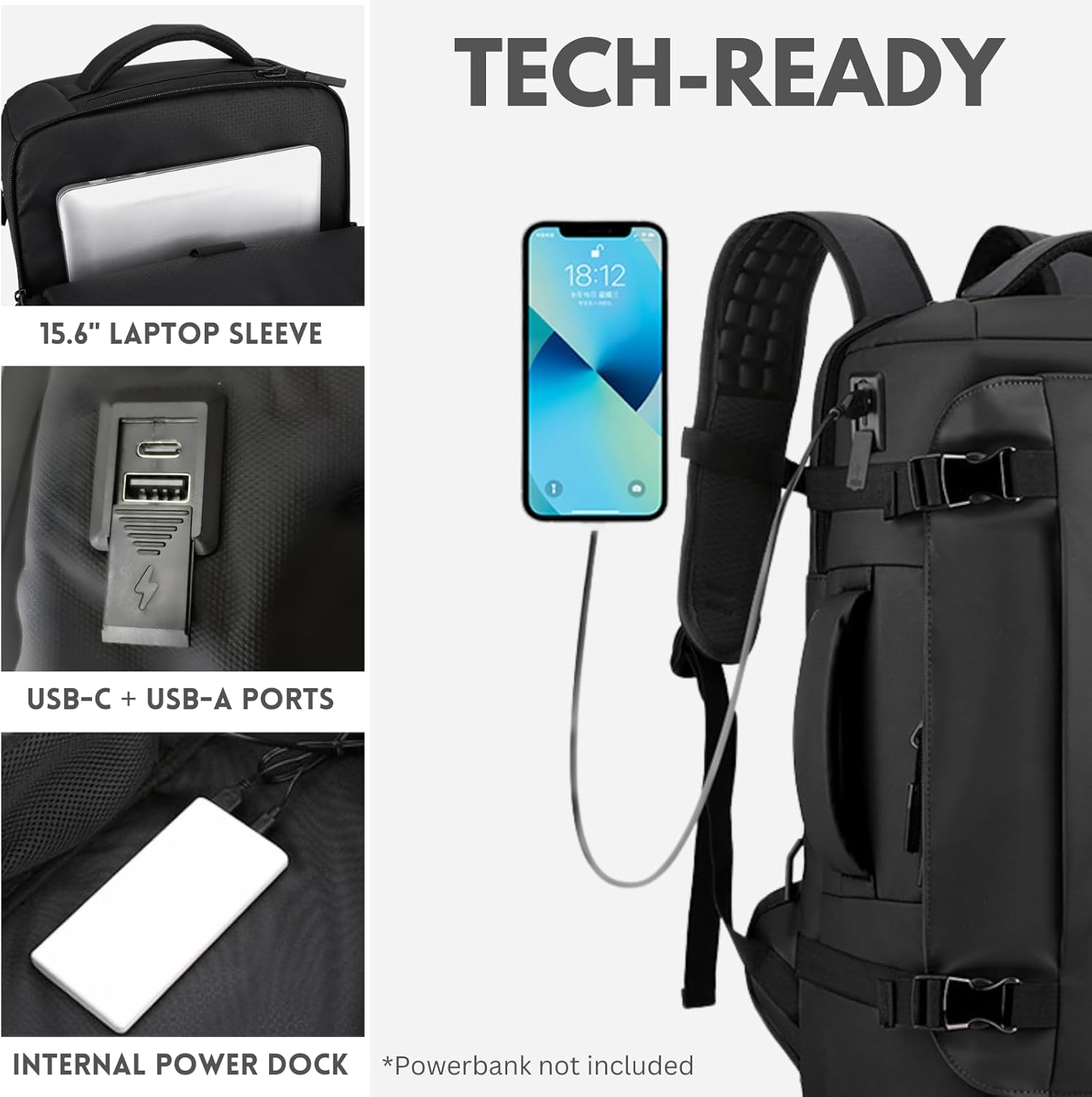 Travel Backpack | Expandable Carry On Backpack-Backpack-Homefinn