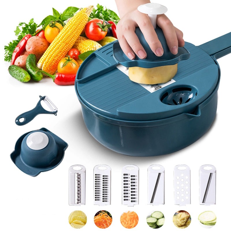 Vegetable Chopper Bowl | Manual Food Slicer-Kitchen Slicer-Homefinn