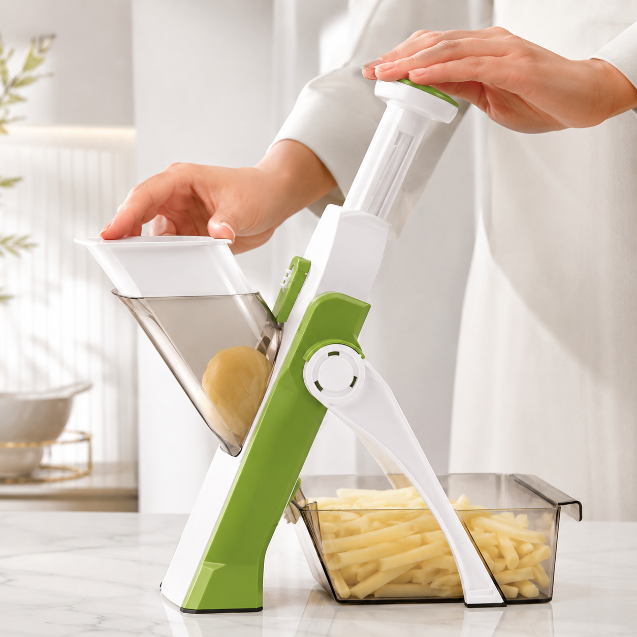 5 in 1 Vegetable Slicer with Collecting Tray - Image 3