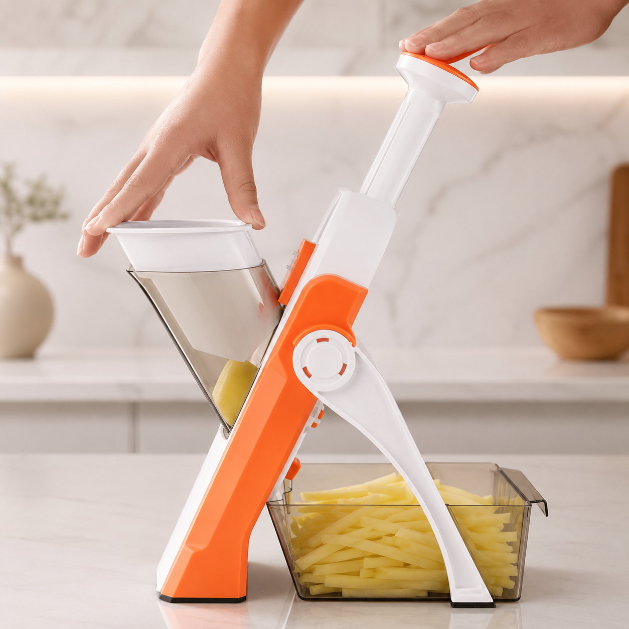 5 in 1 Vegetable Slicer with Collecting Tray - Image 4