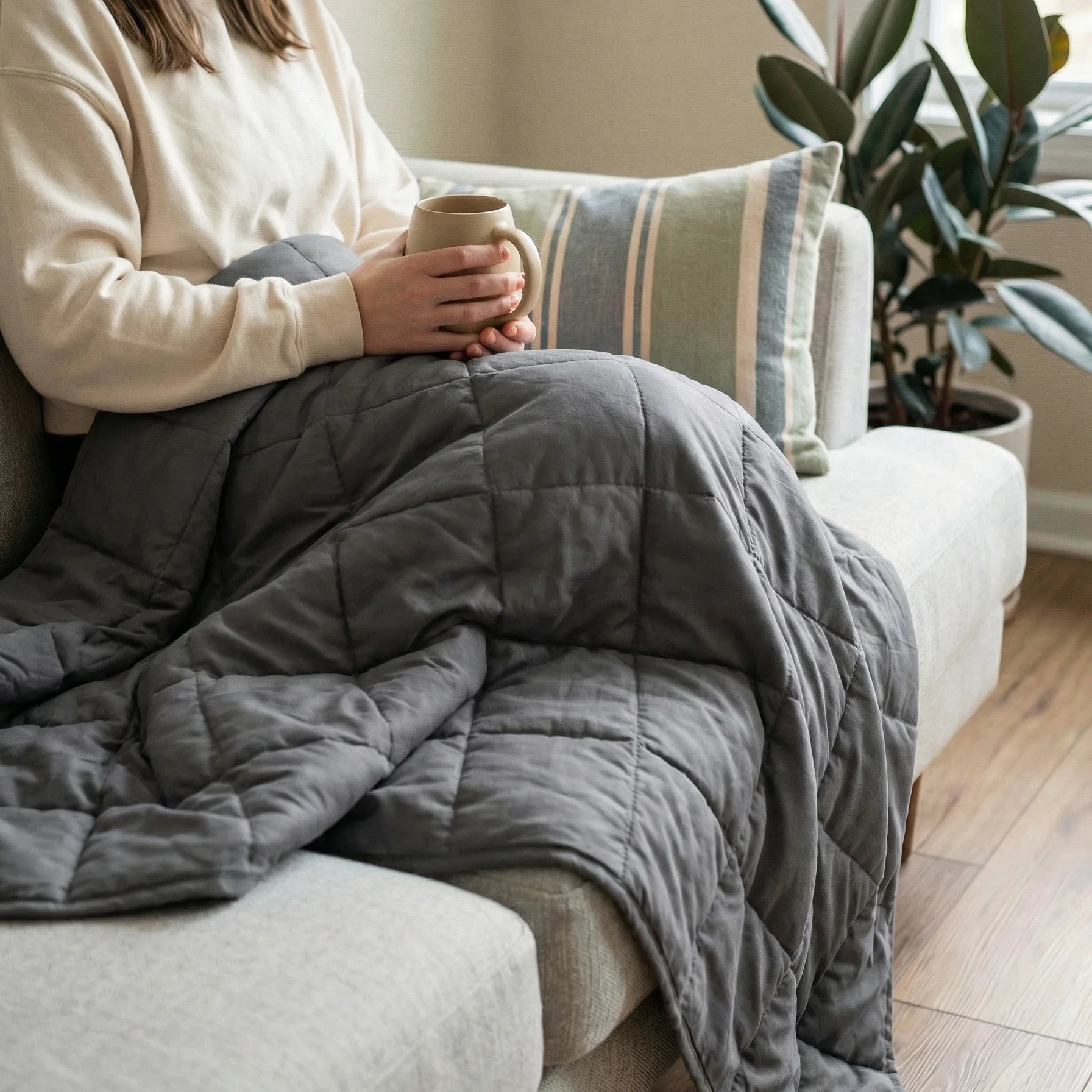 Weighted Bed Blanket | Layered Design Relaxing Comfort-Blanket-Homefinn