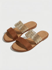 Women Sandals | Double-Strap Ballet Flats-Women Shoes-Homefinn