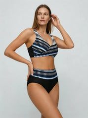 Women Swimsuit | High Waisted Bikini Geometric-Women Swimsuit-Homefinn