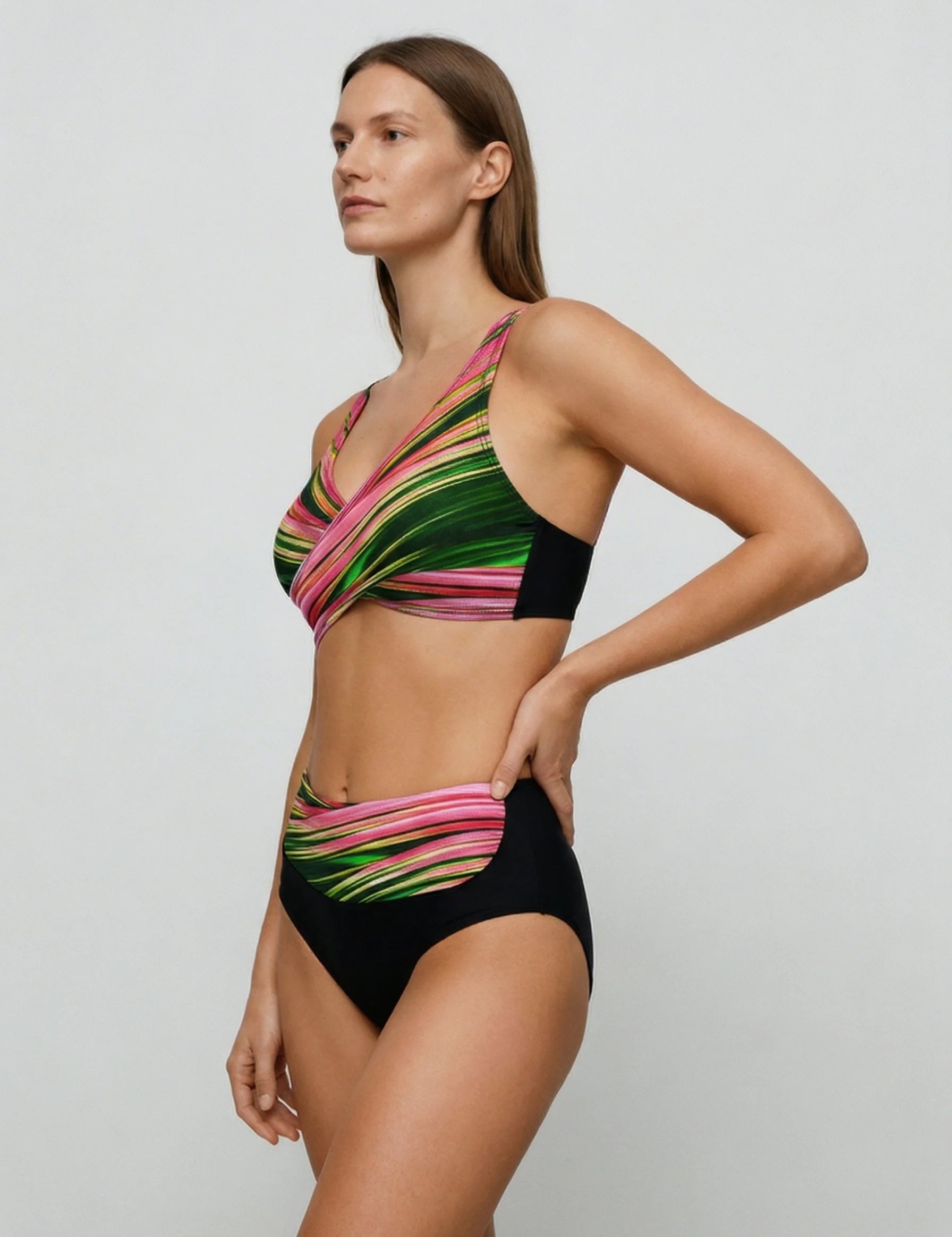 Women Swimsuit | High Waisted Bikini Geometric-Women Swimsuit-Homefinn