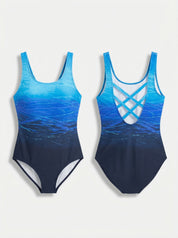 Women Swimsuit | One Piece Swimwear Printed-Women Swimsuit-Homefinn