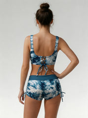 Women Swimsuit | Printed Tankini With Shorts-Women Swimsuit-Homefinn