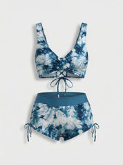 Women Swimsuit | Printed Tankini With Shorts-Women Swimsuit-Homefinn