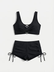 Women Swimsuit | Printed Tankini With Shorts-Women Swimsuit-Homefinn