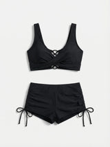 Women Swimsuit | Printed Tankini With Shorts