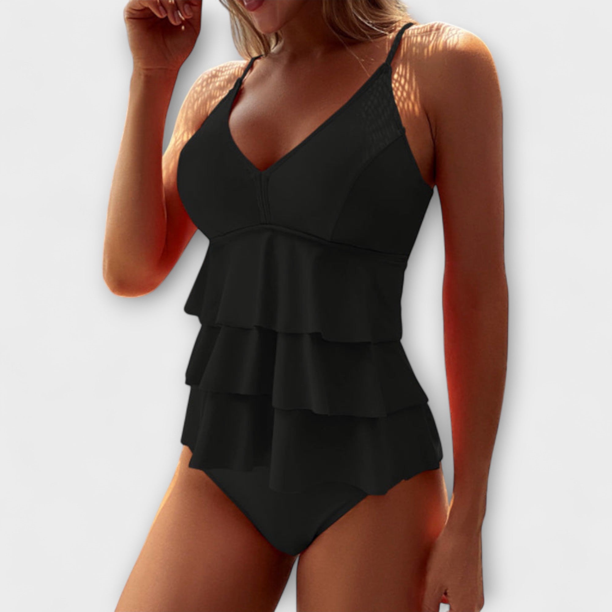 Women Swimsuit | Ruffled Tankini Swimwear-Women Swimsuit-Homefinn