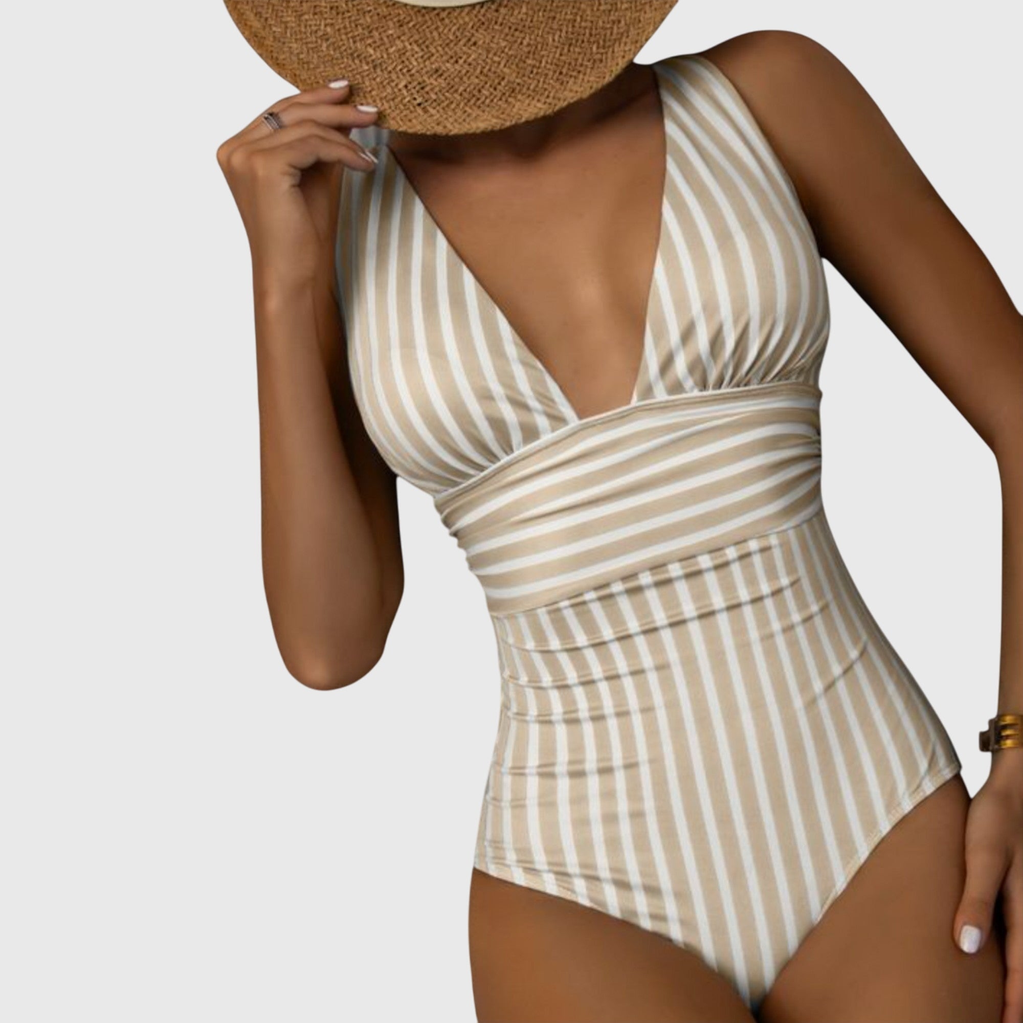 Women Swimsuit | Striped One Piece Swimwear-Women Swimsuit-Homefinn
