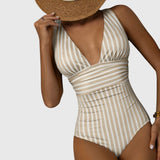 Women Swimsuit | Striped One Piece Swimwear
