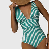 Women Swimsuit | Striped One Piece Swimwear