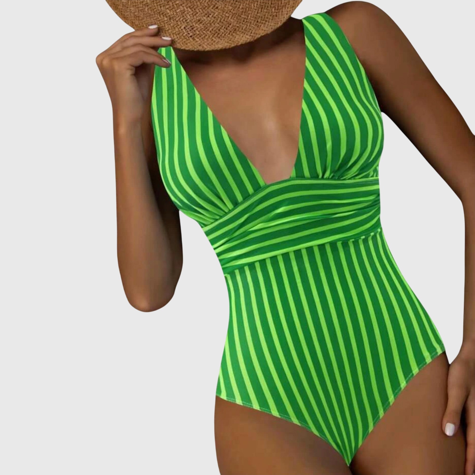 Women Swimsuit | Striped One Piece Swimwear-Women Swimsuit-Homefinn