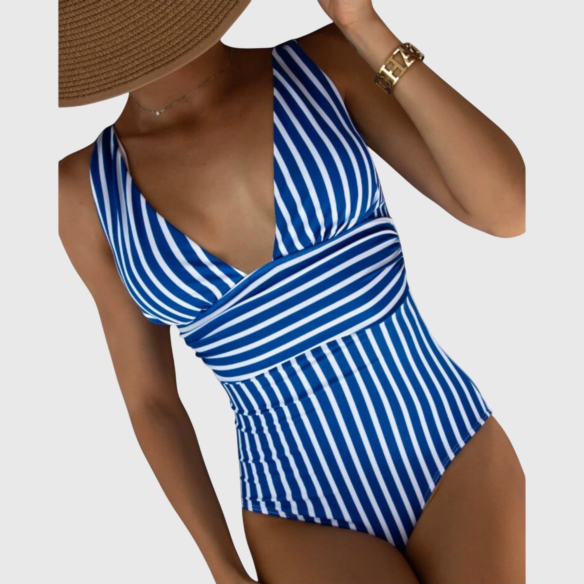 Women Swimsuit | Striped One Piece Swimwear-Women Swimsuit-Homefinn