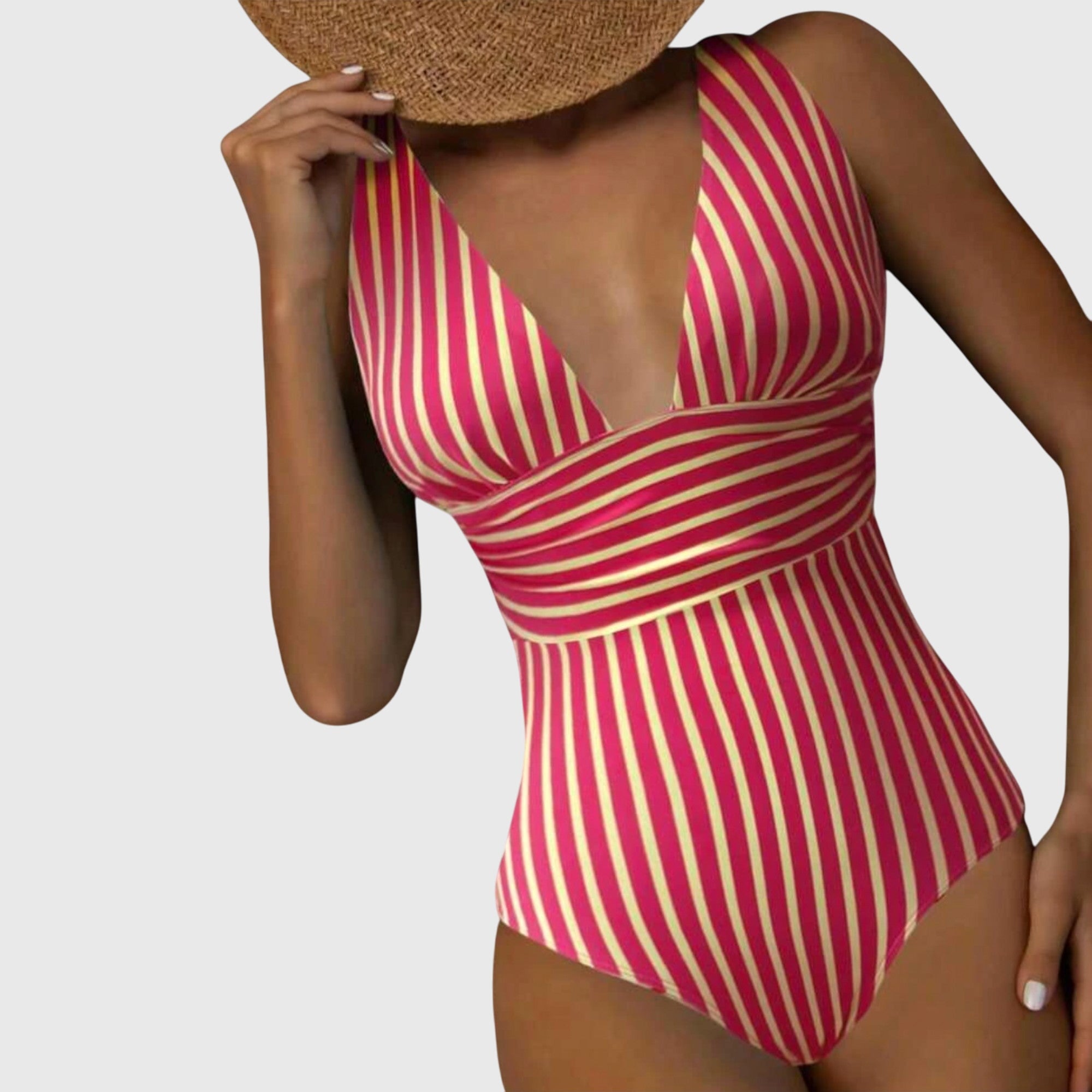 Women Swimsuit | Striped One Piece Swimwear-Women Swimsuit-Homefinn