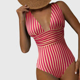 Women Swimsuit | Striped One Piece Swimwear