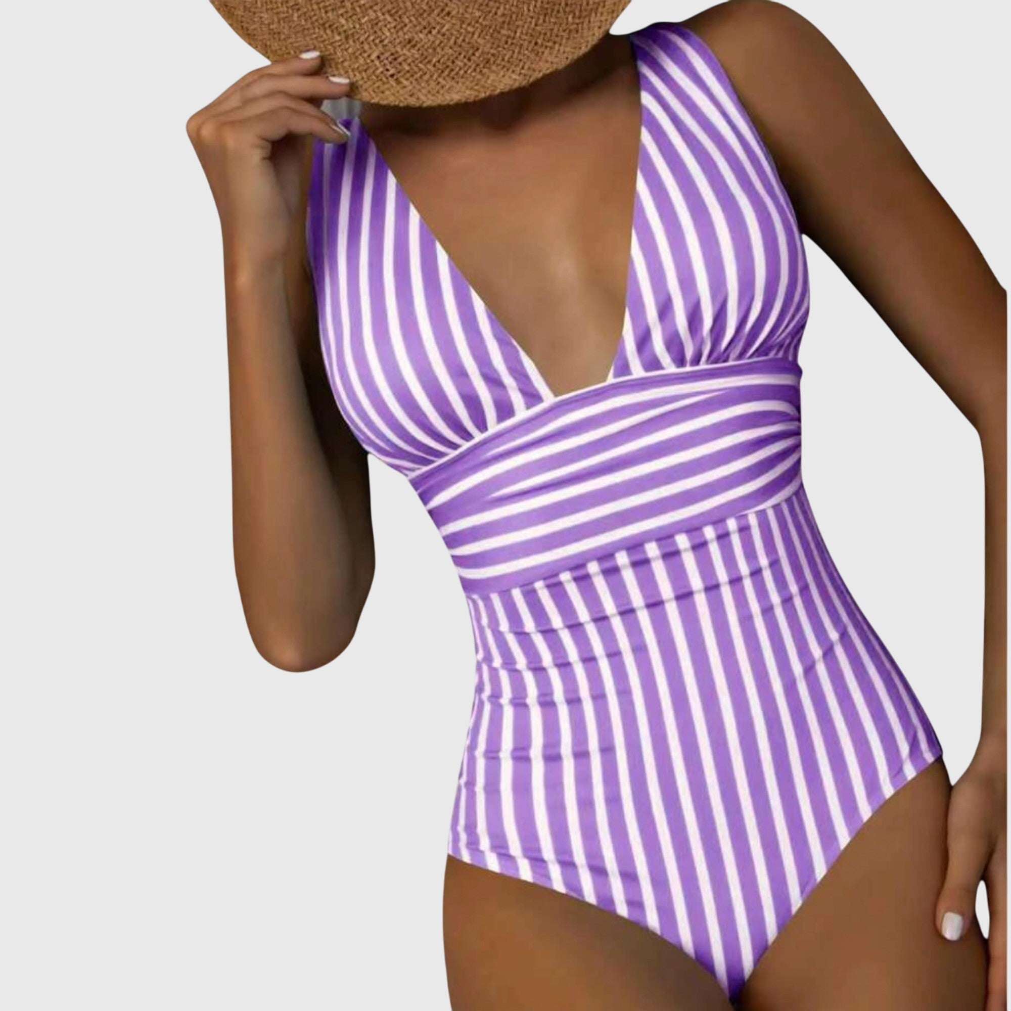 Women Swimsuit | Striped One Piece Swimwear-Women Swimsuit-Homefinn