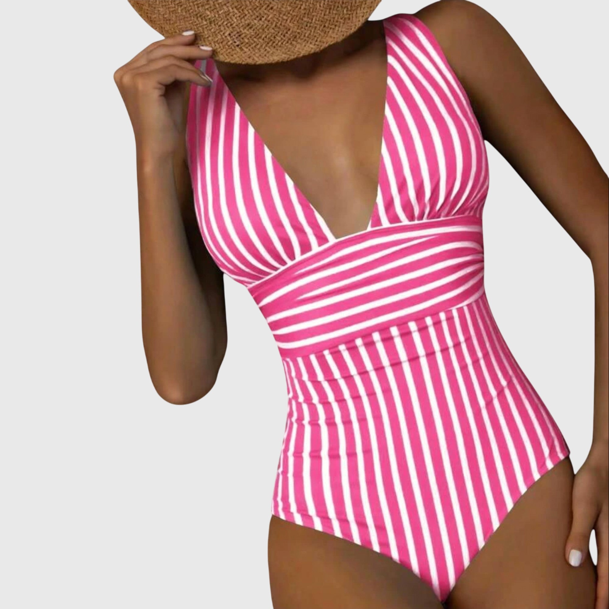 Women Swimsuit | Striped One Piece Swimwear-Women Swimsuit-Homefinn