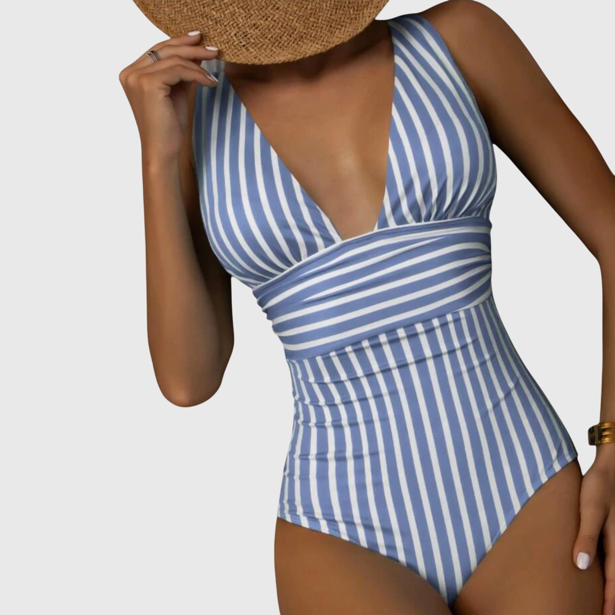 Women Swimsuit | Striped One Piece Swimwear-Women Swimsuit-Homefinn