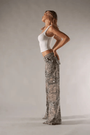 Women Cargo Trousers | Wide Leg Pocket Casual Wear-Women Pants-Homefinn
