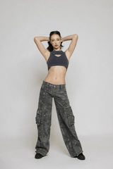 Women's Cargo Trousers | Wide Leg Pocket Casual Wear