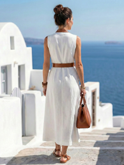 Myra | Contrast Line Midi Dress - Image 5