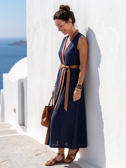 Myra | Contrast Line Midi Dress - Image 6