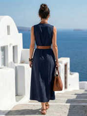 Myra | Contrast Line Midi Dress - Image 8