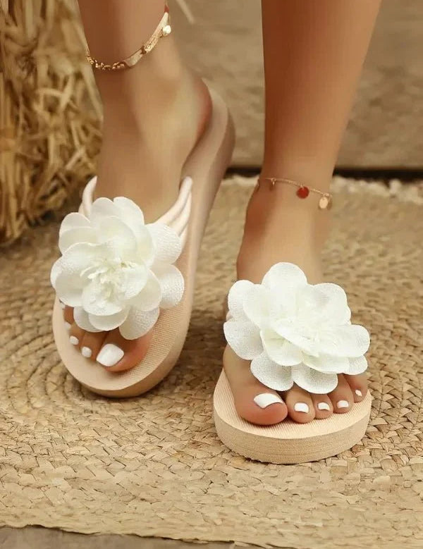Women Flower Slide Sandals | Platform Open Toe Casual Shoes-Women Shoes-Homefinn