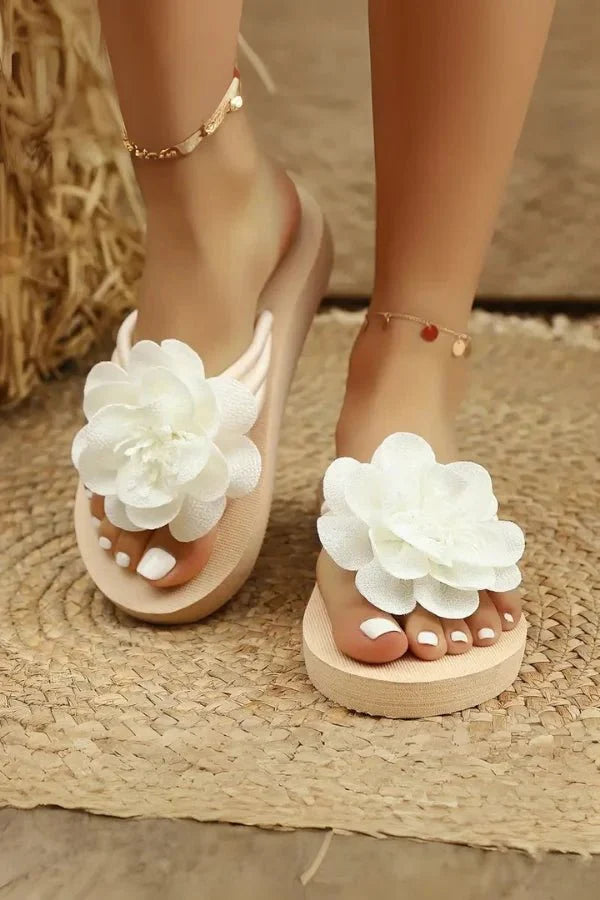 Women Flower Slide Sandals | Platform Open Toe Casual Shoes-Women Shoes-Homefinn