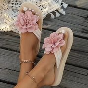 Women Flower Slide Sandals | Platform Open Toe Casual Shoes-Women Shoes-Homefinn