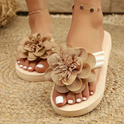 Women Flower Slide Sandals | Platform Open Toe Casual Shoes-Women Shoes-Homefinn