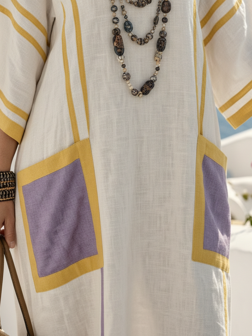 Zafira | V Neck Short Sleeve Pocket Maxi Dress - Image 4