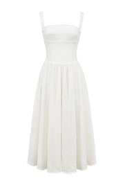 Women Gingham Midi Dress | Square Neck Sleeveless Occasion Wear-Women Dress-Homefinn