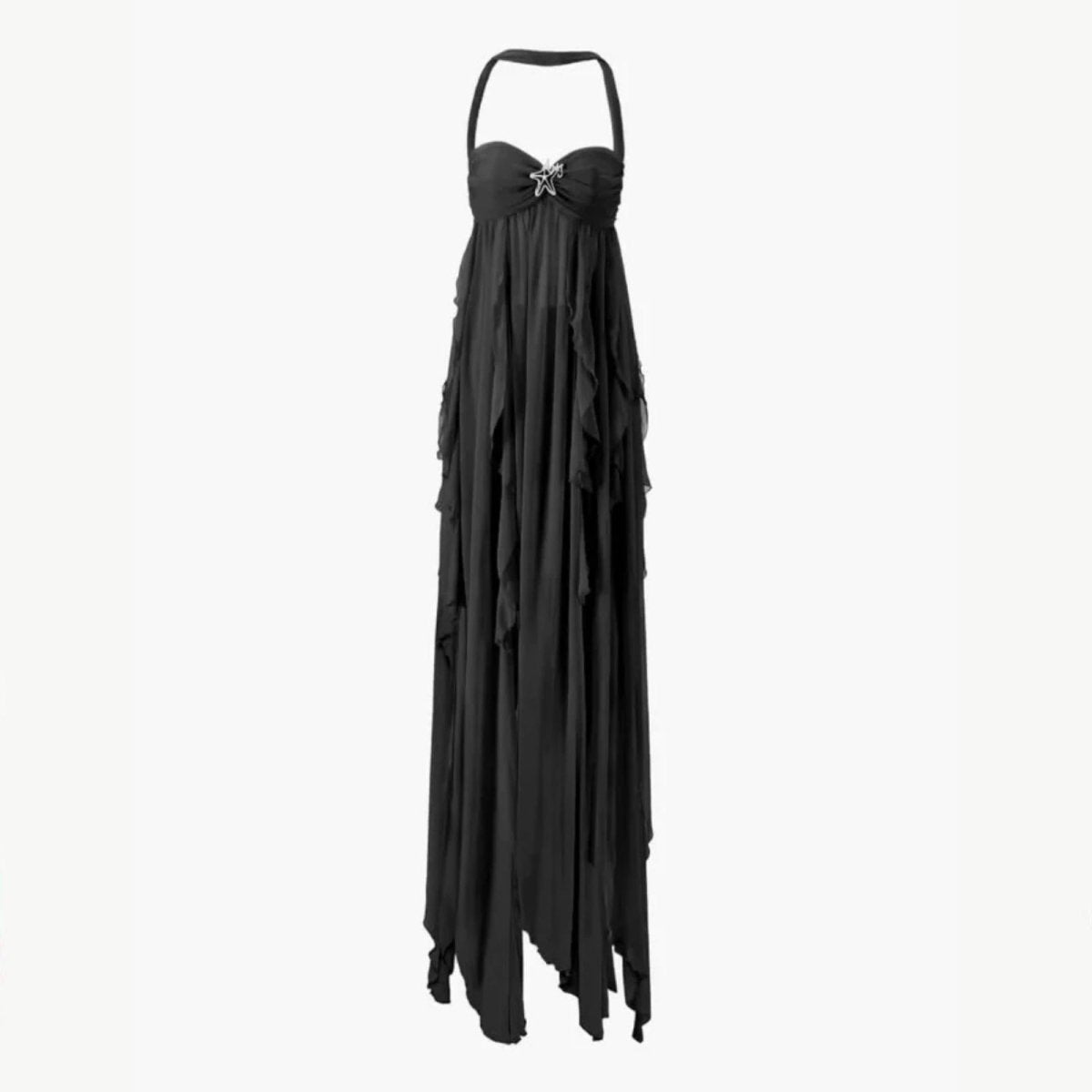Women Maxi Dress | Halter Neck Ruffle Occasion Wear-Women Dress-Homefinn
