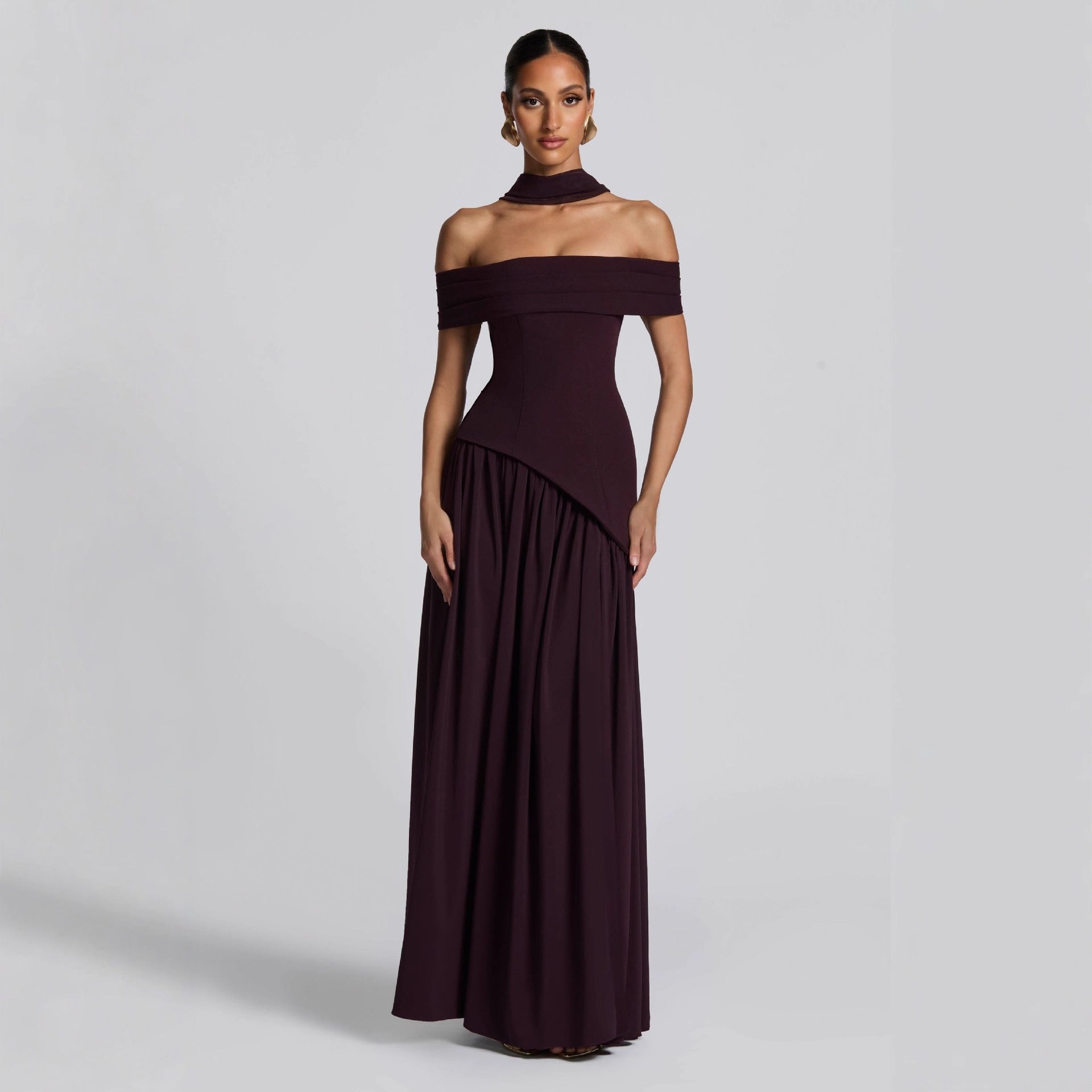Women Maxi Dress | Off Shoulder Evening Dress-Women Dress-Homefinn