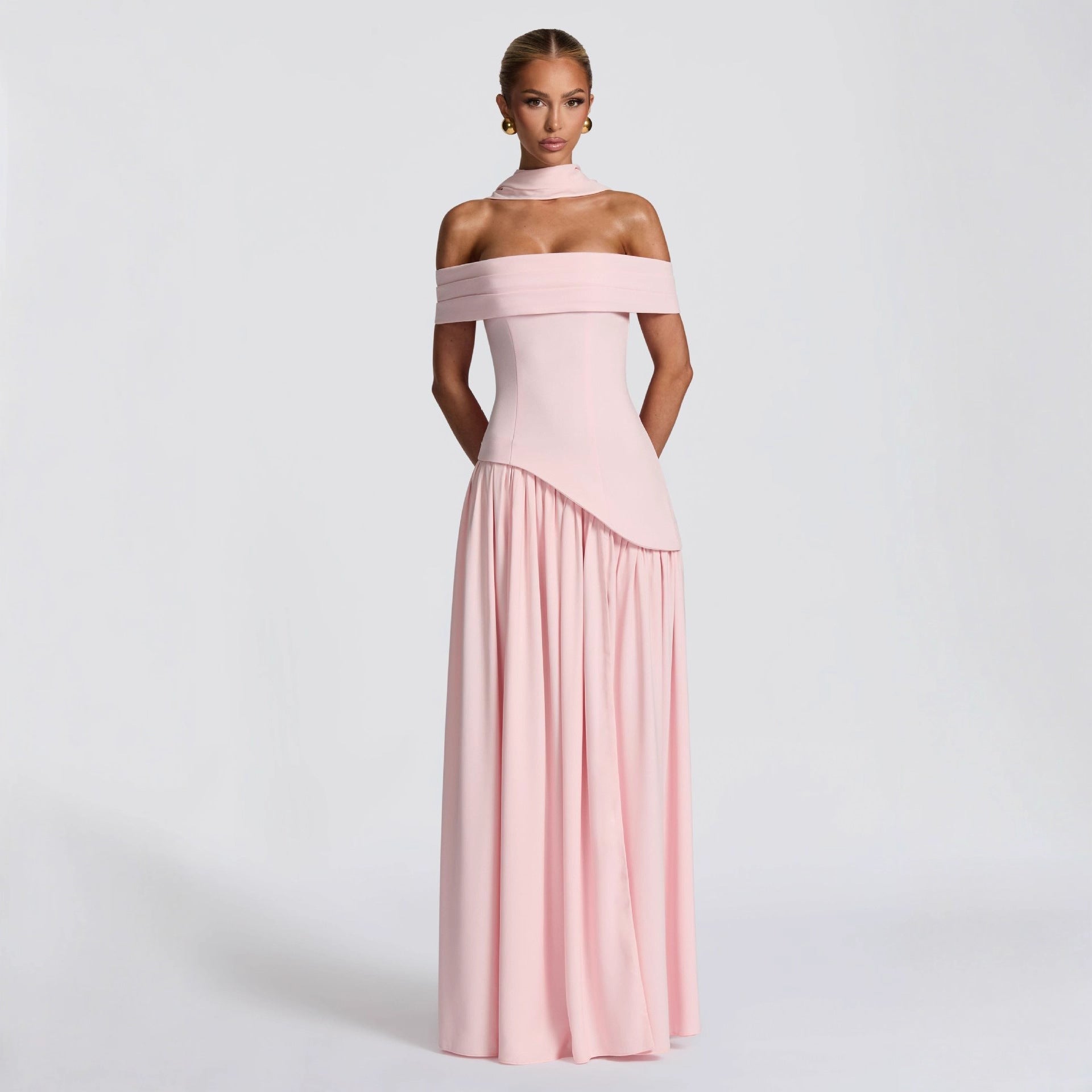 Women Maxi Dress | Off Shoulder Evening Dress-Women Dress-Homefinn