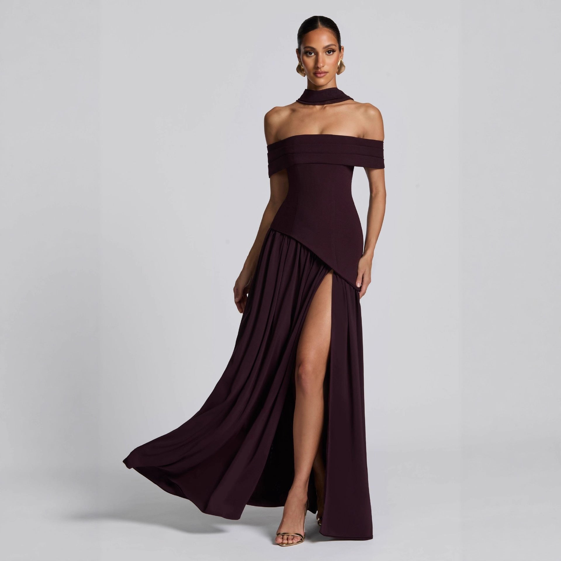 Women Maxi Dress | Off Shoulder Evening Dress-Women Dress-Homefinn