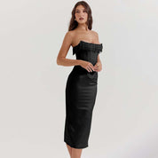 Women Midi Dress | Strapless Corset Occasion Wear-Women Dress-Homefinn