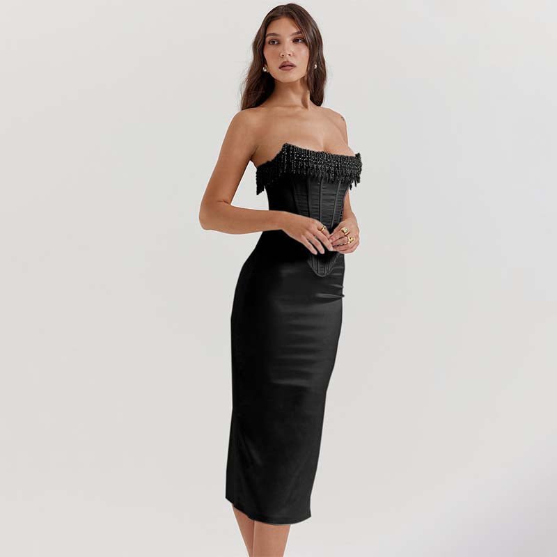Women Midi Dress | Strapless Corset Occasion Wear-Women Dress-Homefinn