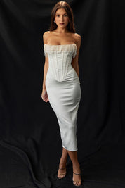 Women Midi Dress | Strapless Corset Occasion Wear-Women Dress-Homefinn