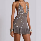 Women Mini Dress | Halter Neck Backless Party Dress