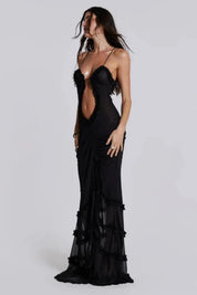 Women Printed Maxi Dress | Cut Out Sleeveless Occasion Wear-Women Dress-Homefinn
